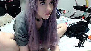 Cute blonde teen Lindsey solo toying pussy and ass