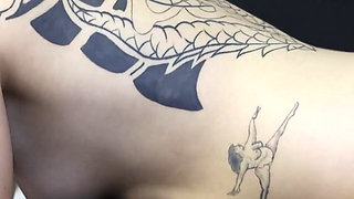 Goddess Diaba with Slave in Bondage, Handjob and Denied Orgasm