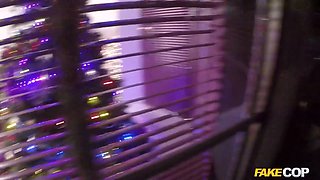 Cop nails web cam girl in front of her christmas tree - faux cop