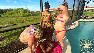 Messy Bean Play Four Hot Girls Squish Beans All Over Their Curves and Dare You to Lick Them Clean