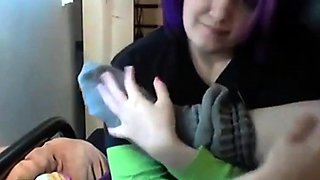Emo Goth Girl's Foot Fetish Webcam Show