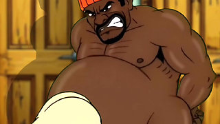 Valentine's Day. Cartoon in Which a Wife Is Fucked in a Public Toilet