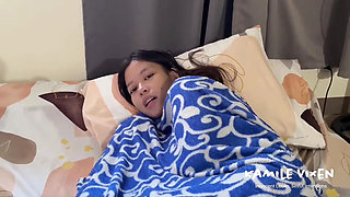 18yo Pinay Stepbro Caught Masturbating Tight Hairy Pussy Creampie Hard Fuck