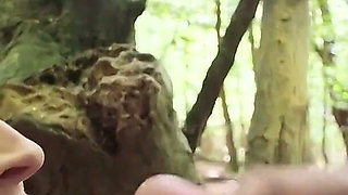 Stranger Danger Forest Threesome - with 2 Loads on My Face