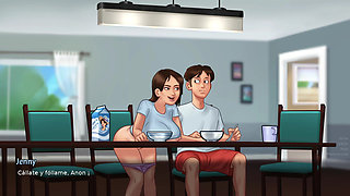 Overly horny stepsister finds the perfect tenant to fuck her day and night VERY hot - summertime saga