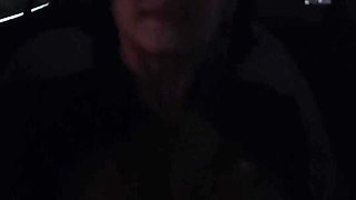 Showing Her Tits in the Car