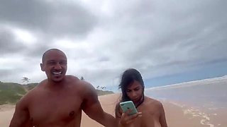 Hot Amateur Friends Fuck Guys at Nude Beach - Latina Teens with Natural Tits