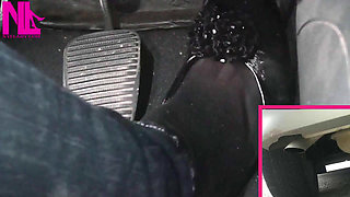 Revving with Exhaust Shot in Black Ballet Flats