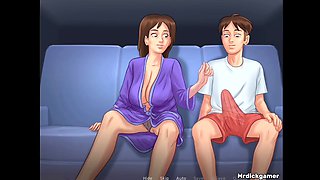 Son fucks, game sex, hentai