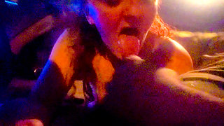 Sexy redhead Liz Lane gives Chester Van Name another amazing Deep throat blowjob and then we switch it up to some foot job  cum