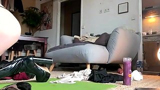 Inked beauty shares passionate intense solo dildo desire