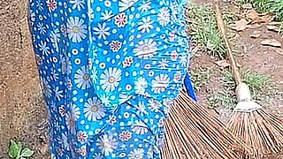 Hot Step Mom Bathing Outdoor