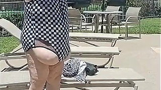 Nurse Vicki Wears Checkers to the Pool