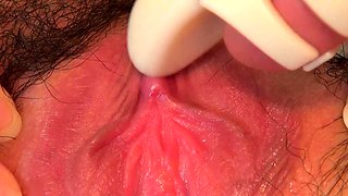 Amateur Hairy girl masturbation webcam close up