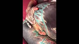 Dreadlocks & Tattoos: Quick Latex Anal Fisting & Solo Play