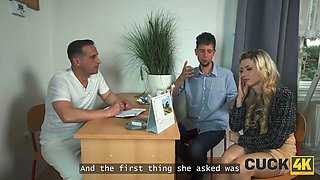 Cuck4k. wild therapist massaged her pussy... in front of spouse