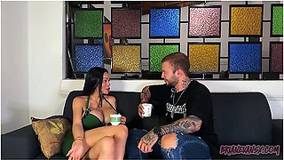 Bimbo Doll Drinks Hot Coffee