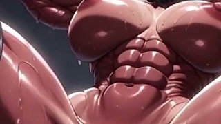 Strong Muscular Woman Bound & Extremely Horny - Swollen Big Clit Close up