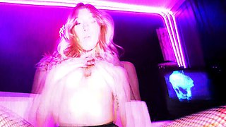 Redhead babe gives handjob fucked POV style