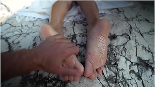 A Stranger On The Beach Asked Me To Rub Oil On Her, Explosive Finale On Her Face