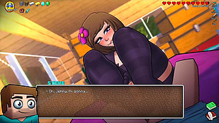 Hornycraft Minecraft Parody - Jenny Gives Steve a Hot Footjob for a Diamond! (hentai Game Gameplay)
