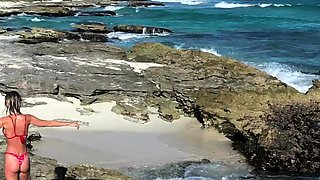 Naked on the beach
