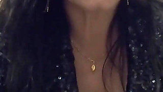 Smoking Pee Play in Shiny Outfit. Bathroom Fetish and Messy Wet Fun