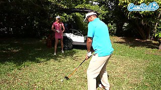 Camsoda - Sexy petite golfing blonde masturbates outdoors