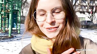 Big-Titted Brunette Daniela Sniffs Women's Panties While Rubbing Her Hairy Pussy for Ersties