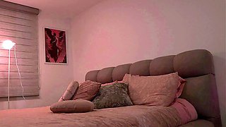 Cute curly brunette solo webcam masturbation