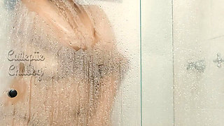 BBW Ebony Taking a Hot Shower