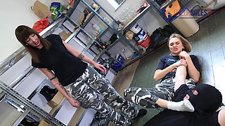 Military Girls Enjoy Humiliating Their Sock Slave