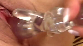 Naughty Blonde Housewife with Huge Tits Masturbates