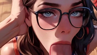 Ai Anime Cheerleader Seduction - POV Blowjob & Explosive Ending!