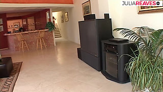 Blonde babe bounces her pierced pussy on a huge cock to cumshot