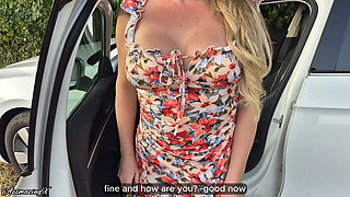 Married girl picked up by car for cheating and fucked hard in the big ass in the back seat