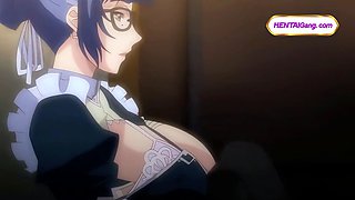 Tender maid guides shy virgin boy into a steamy bath