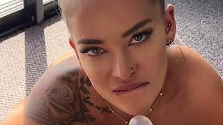 Blond and brunette lesbians licking pussy