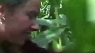 Big boobs babe sent to forest naked