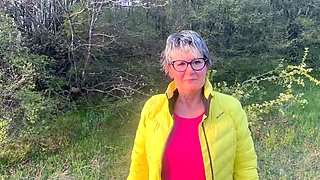 Granny Anal Outdoors - First Time Anal with Big Cock in 4K