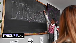 Bratty student Jade Kimiko gets free-used by her teacher under the seed action