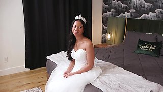 Brunette Ameena goes wild with Jason in a kinky wedding night