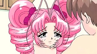 Slutty anime teen with big tits