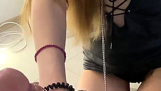 The Moans of the Stranger's Submissive Wife Cause a Storm of Hard Fisting with a Leash