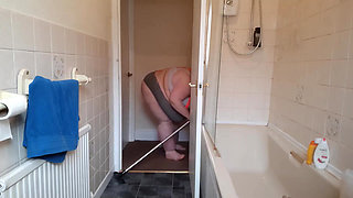 BBW SSBBW house chores in suspenders & thong