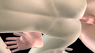Animated 3D Porn - Asian Man Fucking Beautiful Girl in Missionary Pussy & Ass Creampie