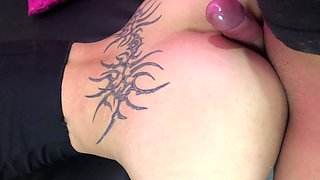 Slim Tattooed Redhead Alt-girl Pleases Her BF With BJ & Teases Him With Pussyjob & Lets Him Fuck Her