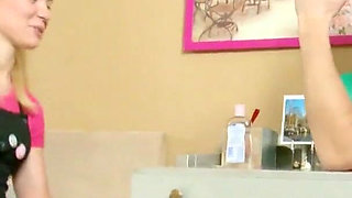 Horny skinny teen loses arm wrestling against step brother and gets fucked in the ass by him