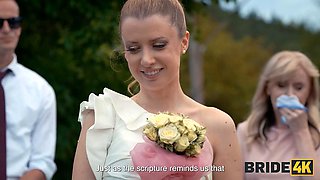 BRIDE4K. Wedding ritual sex with sexy blonde bride, dogging and wax play: Porn