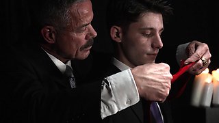 Blindfolded and restrained twink anal fucked!